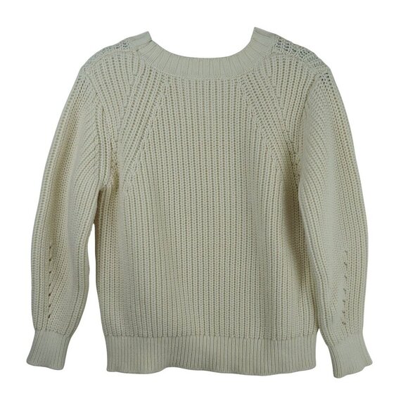 Everlane‎ Womens Chunky Cable Knit Sweater Ivory Pullover M - Picture 4 of 9